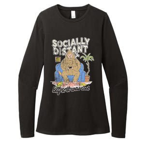 Social Distance Bigfoot Halloween Costume Womens CVC Long Sleeve Shirt