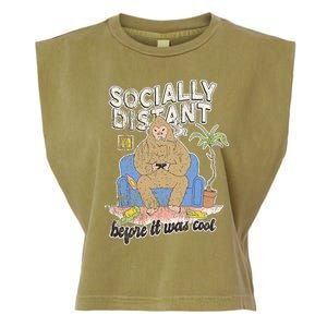 Social Distance Bigfoot Halloween Costume Garment-Dyed Women's Muscle Tee