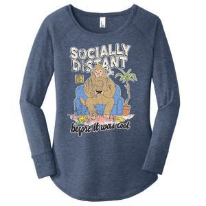 Social Distance Bigfoot Halloween Costume Women's Perfect Tri Tunic Long Sleeve Shirt