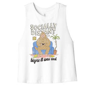 Social Distance Bigfoot Halloween Costume Women's Racerback Cropped Tank