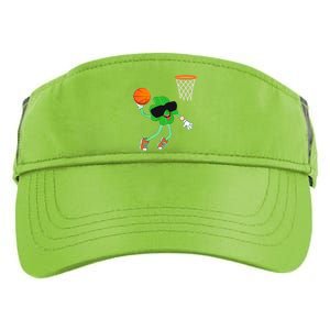 Shamrock Dabbing Basketball St Patricks Day Funny Gift Adult Drive Performance Visor