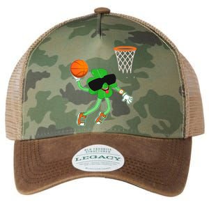 Shamrock Dabbing Basketball St Patricks Day Funny Gift Legacy Tie Dye Trucker Hat