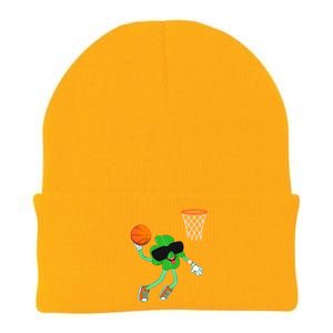 Shamrock Dabbing Basketball St Patricks Day Funny Gift Knit Cap Winter Beanie