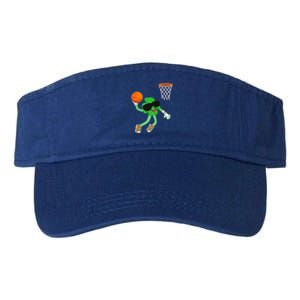 Shamrock Dabbing Basketball St Patricks Day Funny Gift Valucap Bio-Washed Visor