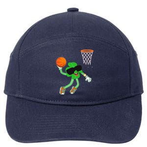 Shamrock Dabbing Basketball St Patricks Day Funny Gift 7-Panel Snapback Hat