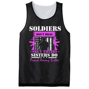 Soldier Dont Brag But Their Sisters Do Proud Army Sister Mesh Reversible Basketball Jersey Tank