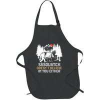 Sasquatch Doesn't Believe In You Sasquatch Camping Full-Length Apron With Pockets