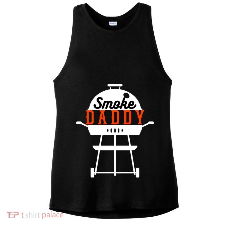 Smoky Daddy Bbq Grill Party Present Gift Ladies PosiCharge Tri-Blend Wicking Tank