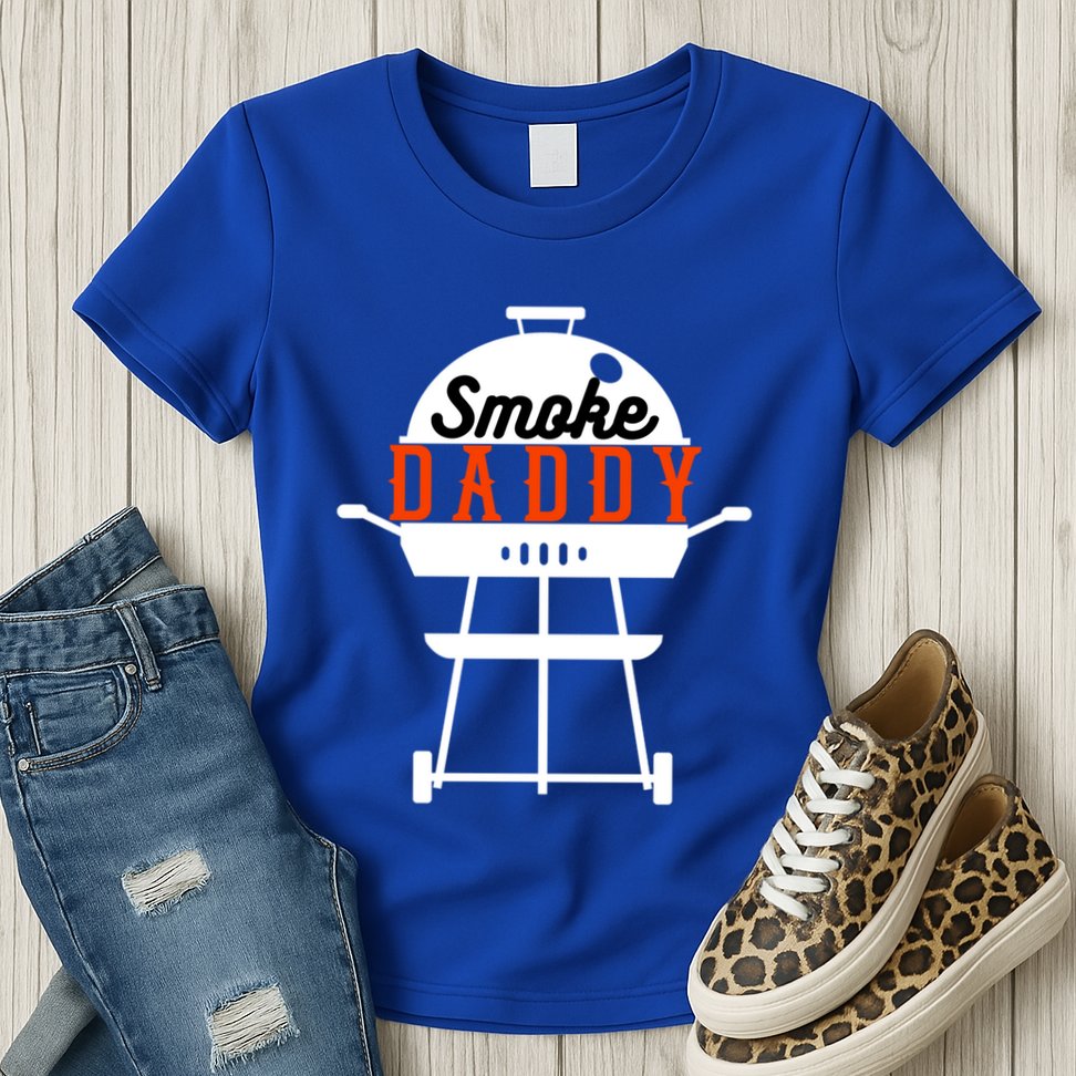 Smoky Daddy Bbq Grill Party Present Gift Womens T-Shirt