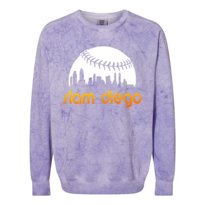 Slam Diego Baseball Fan Colorblast Crewneck Sweatshirt