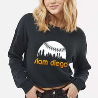 Slam Diego Baseball Fan Cropped Pullover Crew