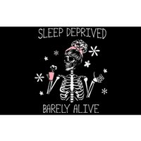 Sleep Deprived Barely Alive Skeleton Halloween Bumper Sticker