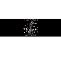 Sleep Deprived Barely Alive Skeleton Halloween Bumper Sticker