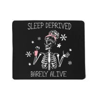 Sleep Deprived Barely Alive Skeleton Halloween Mousepad