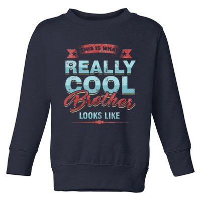 Sibling's Day Bro Appreciation What Cool Brother Looks Like Toddler Sweatshirt