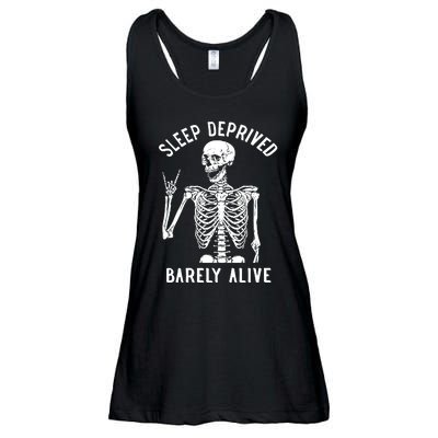 Sleep Deprived Barely Alive Ladies Essential Flowy Tank