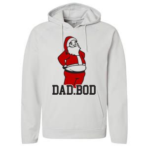 Santa Dad Bod Gift Performance Fleece Hoodie