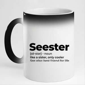 Seester Definition Best Friend For Life 11oz Black Color Changing Mug