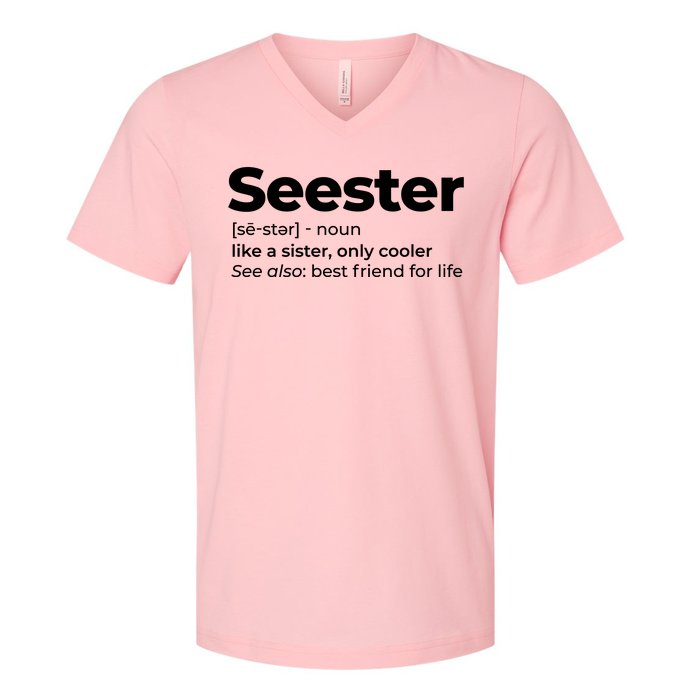 Seester Definition Best Friend For Life V-Neck T-Shirt