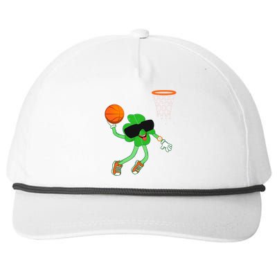 Shamrock Dabbing Basketball St Patricks Day Gift Snapback Five-Panel Rope Hat