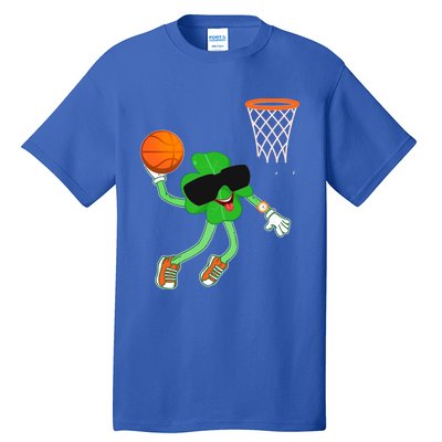 Shamrock Dabbing Basketball St Patricks Day Gift Tall T-Shirt