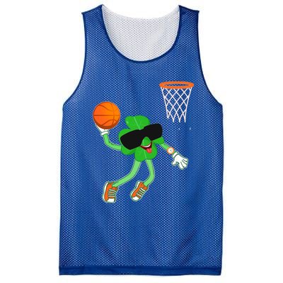 Shamrock Dabbing Basketball St Patricks Day Gift Mesh Reversible Basketball Jersey Tank