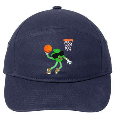 Shamrock Dabbing Basketball St Patricks Day Gift 7-Panel Snapback Hat