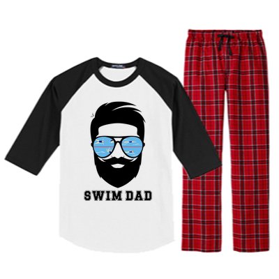 Swim Dad Beard Swimming Dad Of A Swimmer Father Gift Raglan Sleeve Pajama Set