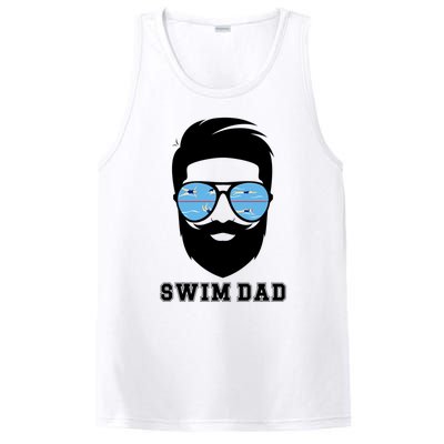 Swim Dad Beard Swimming Dad Of A Swimmer Father Gift PosiCharge Competitor Tank