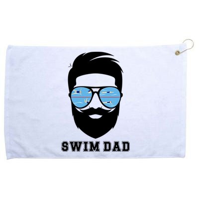 Swim Dad Beard Swimming Dad Of A Swimmer Father Gift Grommeted Golf Towel