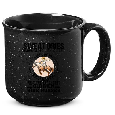 Sweat Dries Blood Clots Bones Heal Western Cow Horse Gift 15oz Campfire Ceramic Mug