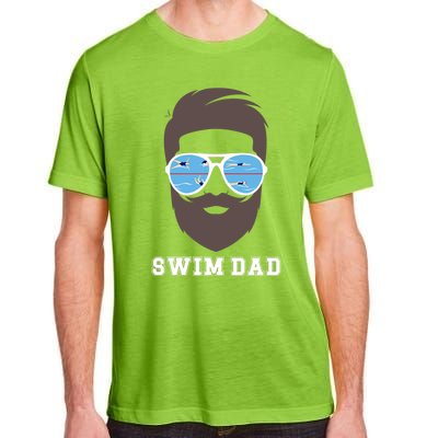 Swim Dad Beard Swimming Dad Of A Swimmer Father Cute Gift Adult ChromaSoft Performance T-Shirt