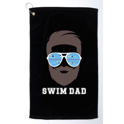 Swim Dad Beard Swimming Dad Of A Swimmer Father Cute Gift Platinum Collection Golf Towel