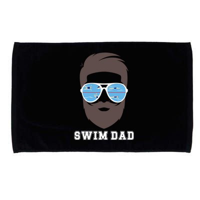 Swim Dad Beard Swimming Dad Of A Swimmer Father Cute Gift Microfiber Hand Towel