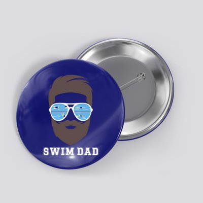 Swim Dad Beard Swimming Dad Of A Swimmer Father Cute Gift Button