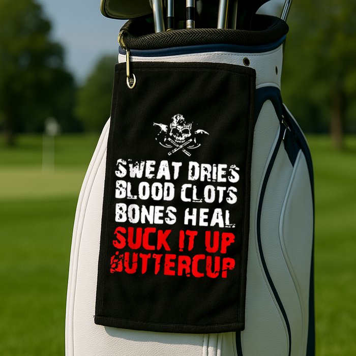 Sweat Dries Blood Clots Bones Heal Suck It Up Buttercup Golf Towel
