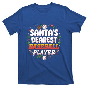 SantaS Dearest Baseball Player Funny Baseball Christmas Gift T-Shirt