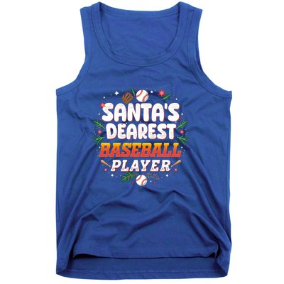 SantaS Dearest Baseball Player Funny Baseball Christmas Gift Tank Top