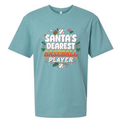 SantaS Dearest Baseball Player Funny Baseball Christmas Gift Sueded Cloud Jersey T-Shirt