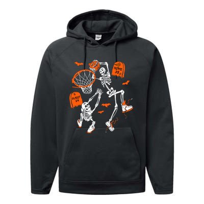 Skeleton Dunking Basketball Halloween Costume Performance Fleece Hoodie