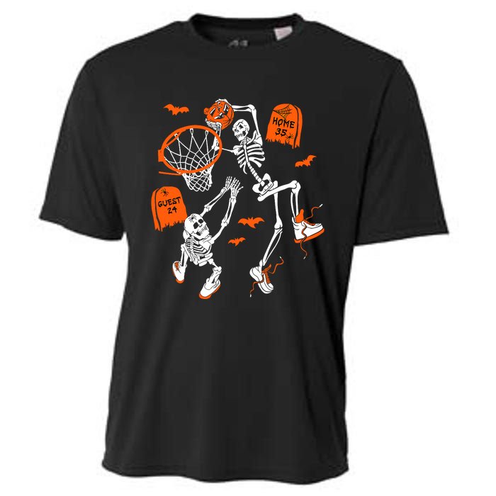 Skeleton Dunking Basketball Halloween Costume Cooling Performance Crew T-Shirt