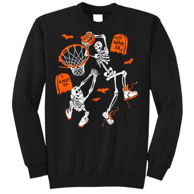 Skeleton Dunking Basketball Halloween Costume Sweatshirt