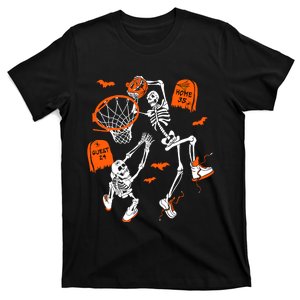 Skeleton Dunking Basketball Halloween Costume T-Shirt