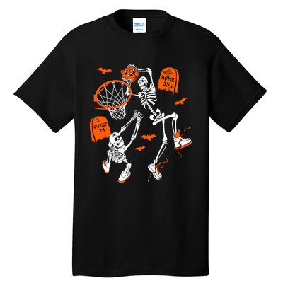 Skeleton Dunking Basketball Halloween Costume Tall T-Shirt