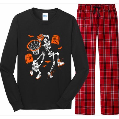 Skeleton Dunking Basketball Halloween Costume Long Sleeve Pajama Set