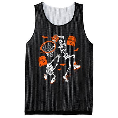 Skeleton Dunking Basketball Halloween Costume Mesh Reversible Basketball Jersey Tank