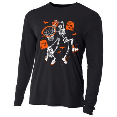 Skeleton Dunking Basketball Halloween Costume Cooling Performance Long Sleeve Crew