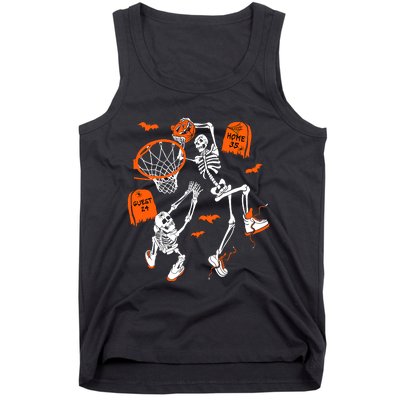 Skeleton Dunking Basketball Halloween Costume Tank Top