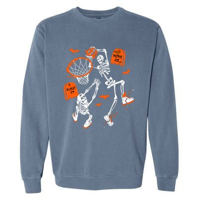 Skeleton Dunking Basketball Halloween Costume Garment-Dyed Sweatshirt