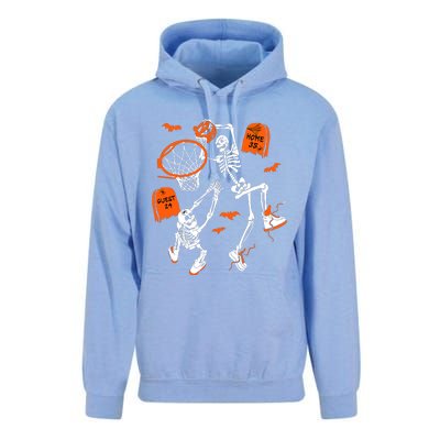 Skeleton Dunking Basketball Halloween Costume Unisex Surf Hoodie